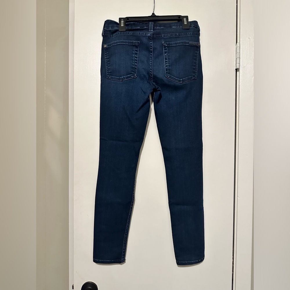 7 for all mankind dark denim the ankle skinny jeans size 27 - Picture 2 of 5